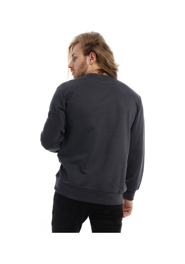 Erkek Bisiklet Yaka 3 İplik Sweat Füme