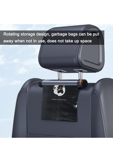 Hombey Oto Çöp Torbası Organizatörü - Gizlenebilir Katlanabilir Askılı Çöp Kutusu, 2 Adet Çöp Torbası Rollü 40 Adet İle, Titanyum Gri Gri