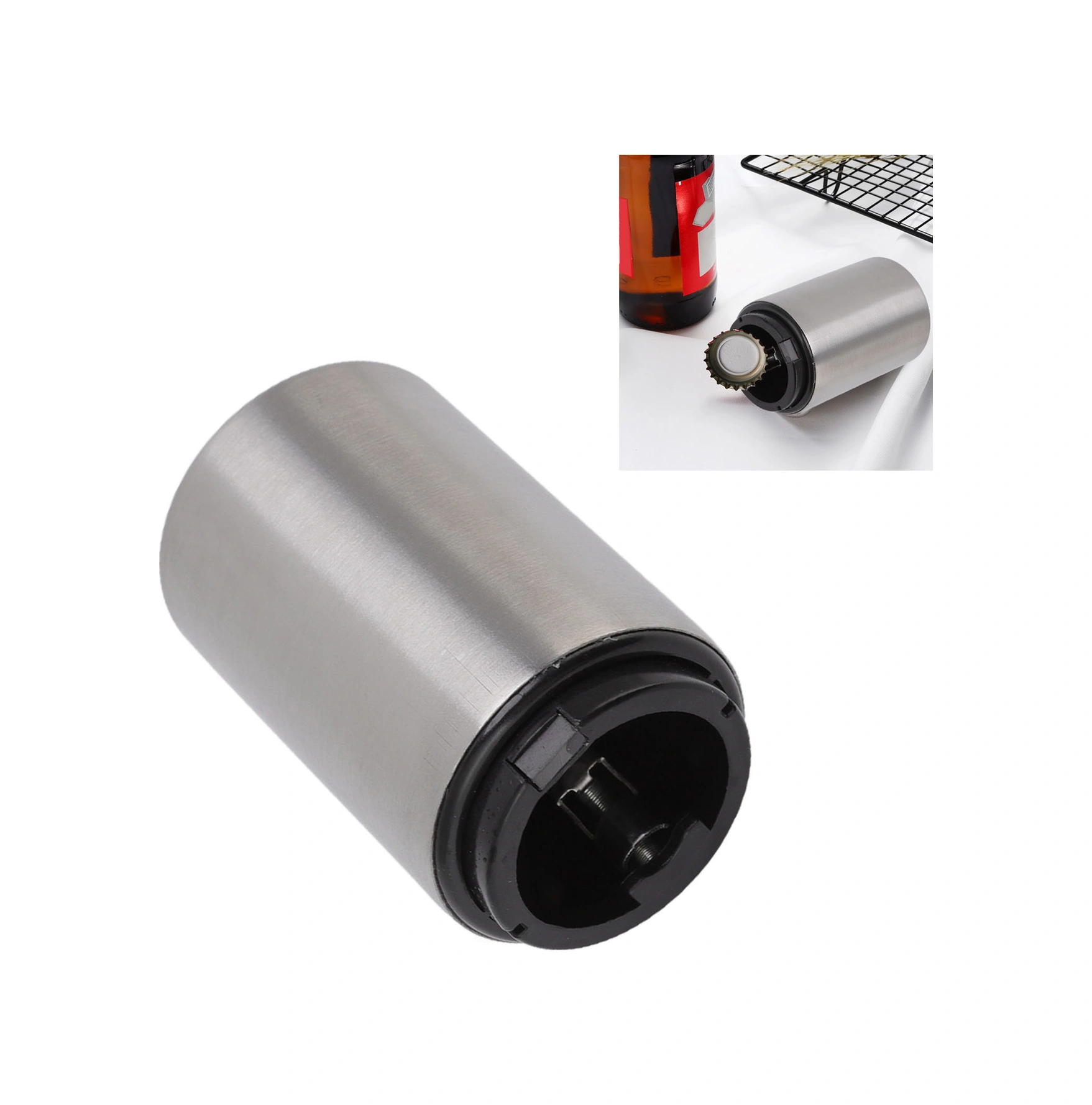 Kangvka Stokeleli Çelik Otomatik Açıcı - Bar Mutfak Partilerde Kullanıma Uygun, Bas Ve Aç, Marka Bırakmaz, Dayanıklı Matkap Diğer