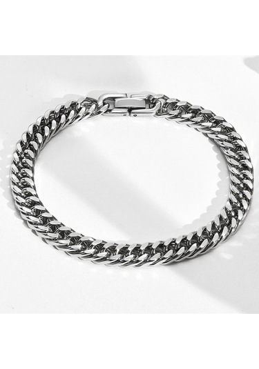 Altın Erkek Paslanmaz Çelik 8 Mm Link Zinciri Miami Küba Bilezikler Erkek Erkek Hediyeler İçin Takı Uzunluğu 19 Cm/20 Cm/21 Cm 19cm Altın