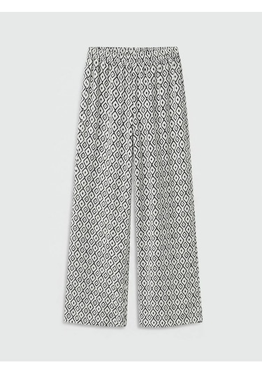 Lc Waikiki Siyah Kız Çocuk Desenli Geniş Paça Pantolon