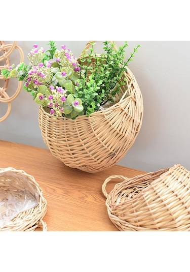 Suntek Duvar Asılı Sepet Bitkiler Tutucu Dekor Ekici Ev Çap-20cm