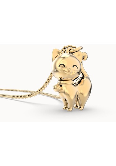 Chocli 18 Ayar Altın Kaplama Kedi Kolye