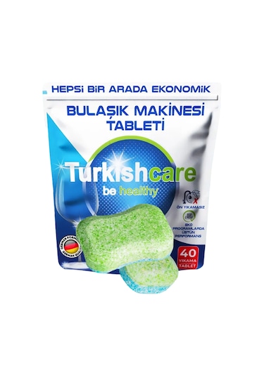 Turkishcare Ekonomik Bulaşık Deterjanı Tablet 40 Yıkama