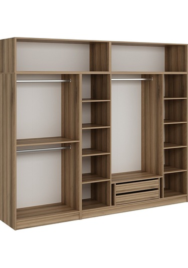 Minar Kale 6 Kapaklı 2 Ç Dolap Ve Yüklük Dore 255cm Ceviz