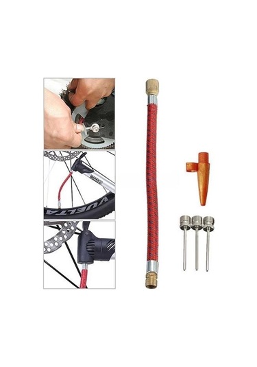 Sıladanal Pompa İğne Başlık Seti Top Bisiklet Lastiği Şişirme İğneleri Siyah