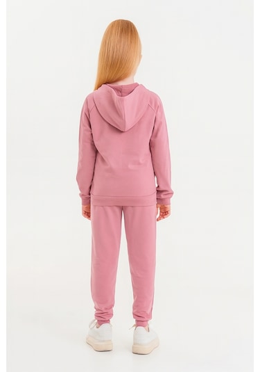 Ahengim Kız - Erkek Çocuk Basic Fermuarlı Okul Eşofman Takımı Ak0785 Pembe