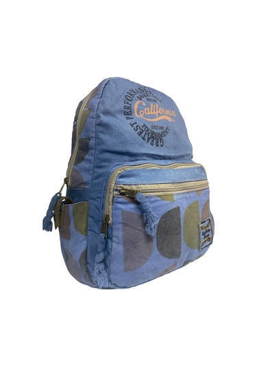 Kaliteli Renkli Vintage Disayn Günlük Sırt Gezi Okul Seyahat Çantası 31 Cm X 41 Cm Mavi
