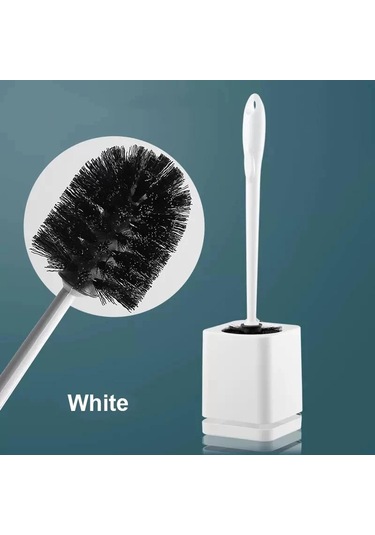 Beyaz Wıkhostar Kıl Tuvalet Fırçası Duvara Monte Uzun Saplı Tuvalet Fırçası Kurutma Tutucu Banyo Depolama Banyo Temizleme Fırçası