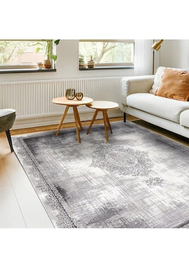 Merinos Halı Rodin Serisi 19770-095 Akrilik Halı Salon Oturma Odası Halısı Gri