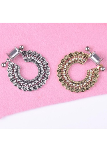 Homyl 1 Çift Paslanmaz Çelik Kulak Ölçer Tünel Kiti Altın