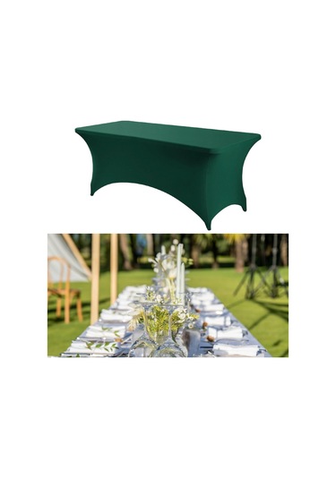 Homyl Katlanır Masa Için Örtüsü Spandex Satıcı Düğün Doğum Günü Yeşil