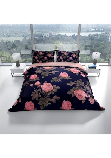 Cattleya Noble 3D Pamuk Saten Çift Kişilik Nevresim Takımı Çok Renkli