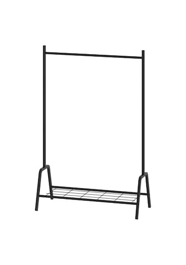 Bofigo Konfeksiyon Askısı Ayaklı Askılık Elbise Askılığı Raflı Askılık Venüs Siyah