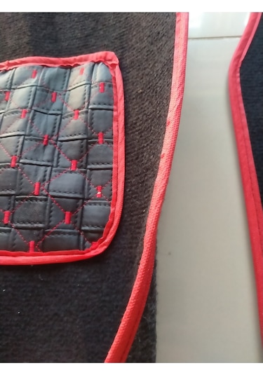 Sangyong Uyumlu Kırmızı Kapitone Topuk Destekli Oto Halı Paspas