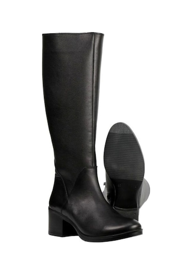 Castleblack 92900-1 Siyah Kadın Kışlık Deri Çizme Siyah