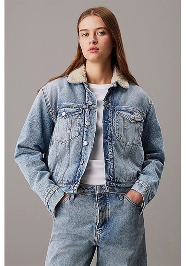 Regular Sherpa Denım Jacket Denım Mavi