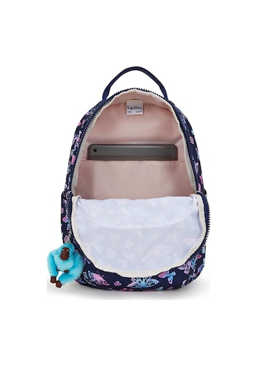 Kıplıng Seoul S Küçük Boy Sırt Çantası Mavi Butterfly Fun