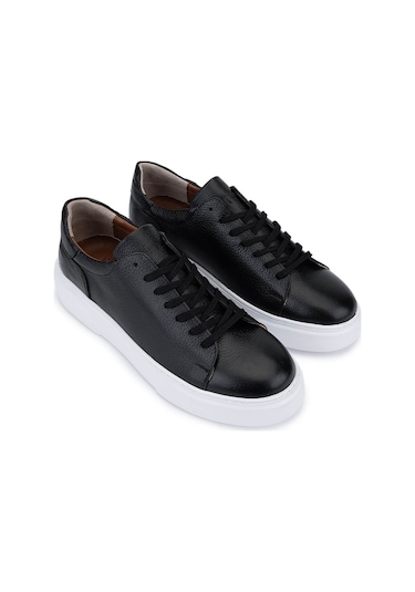 Tamer Tanca Erkek Hakiki Deri Siyah Sneakers & Spor Ayakkabı 1166 25501 Erk Ayk Sk25-26 Sıyah Siyah