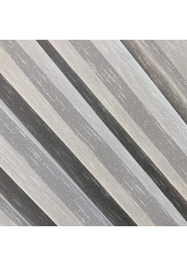 Perdefony Ekru Şantuk Çizgili Düz Tül Perde