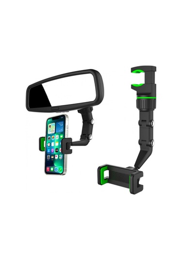 Ally 360 Dönebilen Multifonksiyonel Dikiz Aynası Araç Telefon Tutucu Siyah,yeşil Akrobat Yeşil Belir