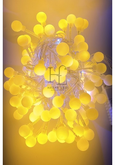 10 Metre Gün Işığı Beyaz Flaş Çakar Top Led Animasyonlu Şeffaf Kablolu Dekoratif Led Işık Yılbaşı Süsü Gün Işığı