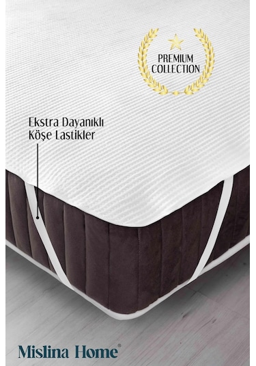 Mislina Home Premium Sıvı Geçirmez Köşe Lastikli Ped Tek - Çift Kişilik Çocuk Yatak Koruyucu Alezi Beyaz