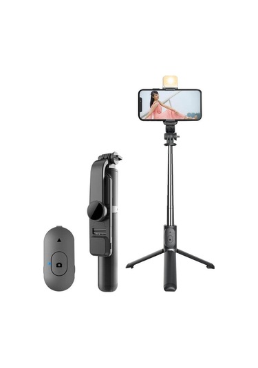 Kablosuz Bluetooth Selfie Sopa Katlanabilir Monopod Dolgu Işığı Deklanşör Uzaktan Kumanda Iphone Xiaomi Huawei İos Uyumlu Android İçin Wıth Light