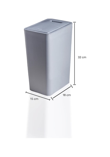 Perotti 13240 Gri Molly Gri 8 Litre Click Çöp Kovası Gri