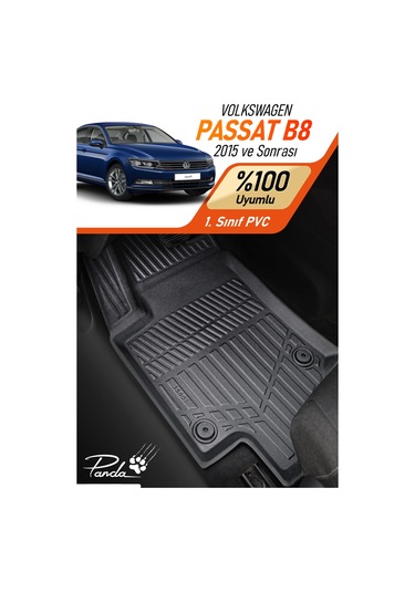 Siyah Volkswagen Passat B8 2015- Sonrası 4d Havuzlu Paspas Takımı