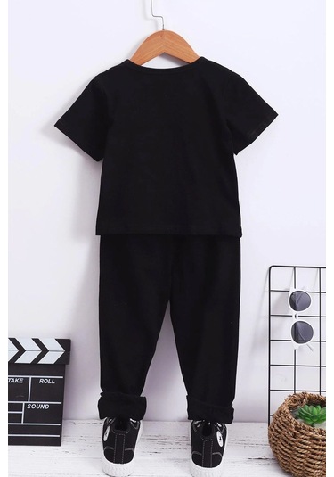 Çocuk Jujutsu Kaisen Alt - Üst Eşofman Takımı Siyah