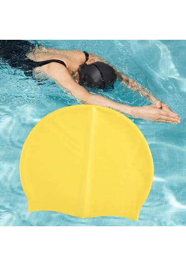 Suntek Saf Renk Yüzme Kap Silikon Yüzmek Su Sporları Sarı Sarı