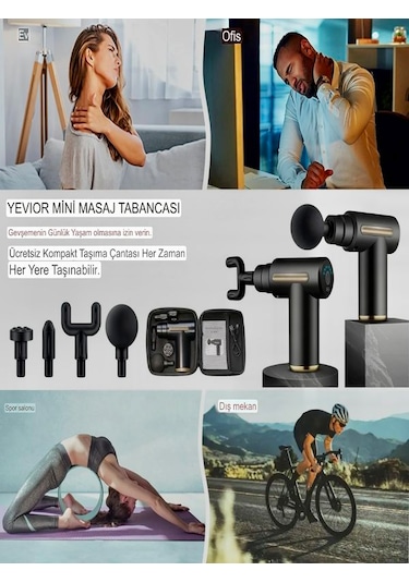 Am0g6 4 Yedek Kafa 6 Kademe Elektrikli Kas Masajı Vurmalı Masaj A Siyah