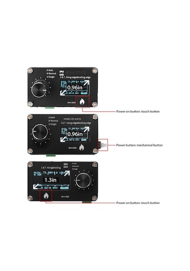 Trendooze Tek Osiloskop Osiloskop Örnekleme Oled Ölçüm Mini Metal Khz Kanallı İnç Hızı Ekran Düğme Dokunmatik Buton Basit Ayarı 250 0.96 Ba