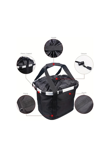 Brightnova Kedi Köpek Katlanır Hızlı Çıkarılır Bisiklet Sepeti Siyah Dayanıklı Alüminyum Taşıyıcı