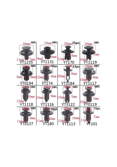 Ulzyvf 620 Parça Otomotiv Plastik Klips Seti - 16 Çeşit, Sağlam Nylon, Araç Düzenleme Kutusu