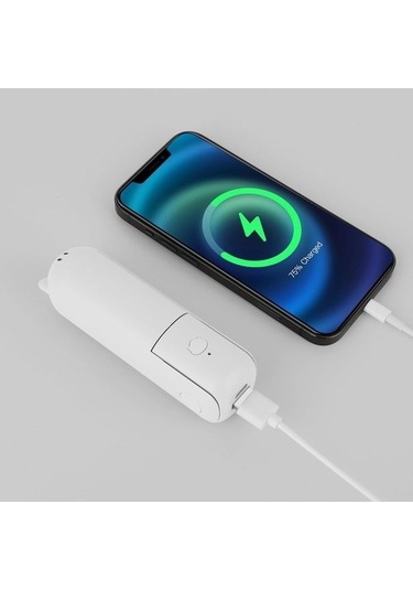Ebitda Mini El Tipi Vantilatör Ve Power Bank, Katlanır Cep Fan, Usb Şarjlı, El Feneri İçerikli, Taşınabilir Soğutucu