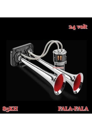 Seger 24Volt Fala-Fala Kompresörlü Korna 85Kh Krom Boru