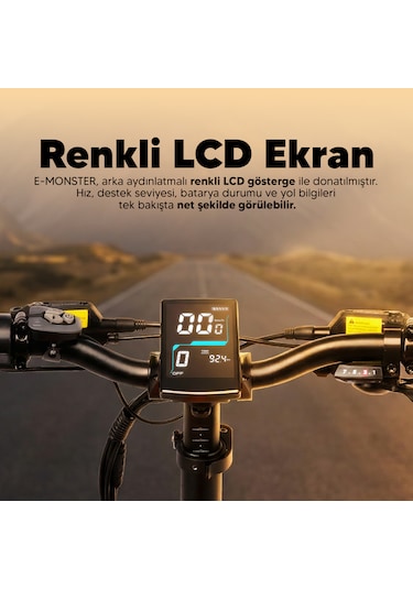 Stradacycles E-monster 20 Jant Katlanabilir Yüksek Torklu Elektrikli Bisiklet Gri