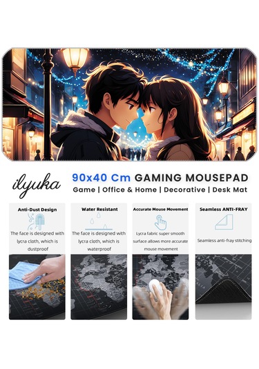 90x40cm Anime Love Xxl Büyük Boy İlyuka Gaming Oyuncu Mousepad