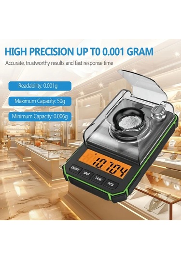 Dashanshop 1 Adet Blue Line Yüksek Hassasiyetli Dijital Cep Terazisi 50g Kapasite 0.001g Çözünürlük Lcd Ekran Hafif Taşınabilir -