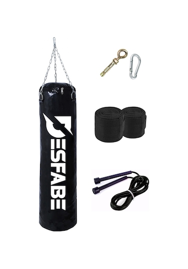 Desfabe BSS 70x25Cm Zincirli Kum Torba+Aparat+Bandaj+İp Siyah