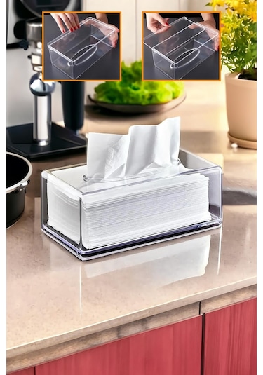 Clear Peçete Organizeri Peçetelik Şeffaf