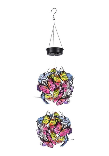 Qingmipy Güneş Enerjili Bahçe Dekoratif Işık: Kelebek Top Asma Işık, Dış Mekan Aydınlatma Ve Şıklık Siyah