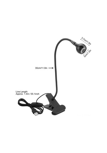Maoyaya Usb Led Masa Lambası, Esnek Klipsli, Siyah Beyaz, Okuma Ve Çalışma Işığı Diğer