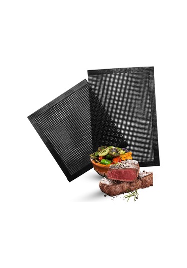 Barbekü Izgara Filesi Çantaları, Isıya Dayanıklı Izgara Filesi, Esnek Ptfe Fiberglas, Sağlam, Yeniden Kullanılabilir, Açık Hava Izgarası İçin, 2'li Paket, Çıtçıtlı Kapatma Tasarımı, Güvenlik
