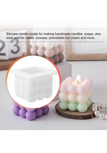 Gatherco Dökme Mum Kalıbı, Silikon Kabarcık Mum Mum Kalıbı Kendiniz Yapabileceğiniz Kare Mum Kalıpları Diğer