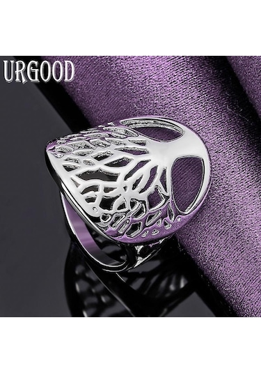 925 Ayar Gümüş Hayat Ağacı İçi Boş Yüzük Moda Takı 10