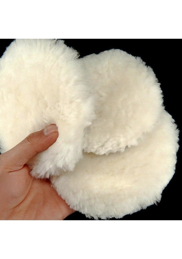 Yifomall 6'li 18 Cm Pamuklu Ve Yünlü Otomobil Cila Pedi Seti - Bağcıklı Profesyonel Parlatma Diski