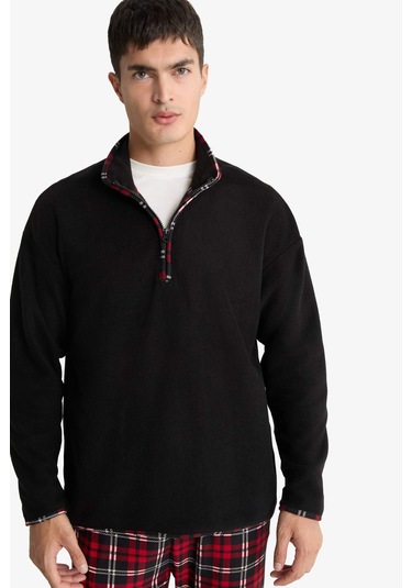 Defacto Regular Fit Polar Yarım Fermuarlı Üst G2728ax25wnbk27 Siyah